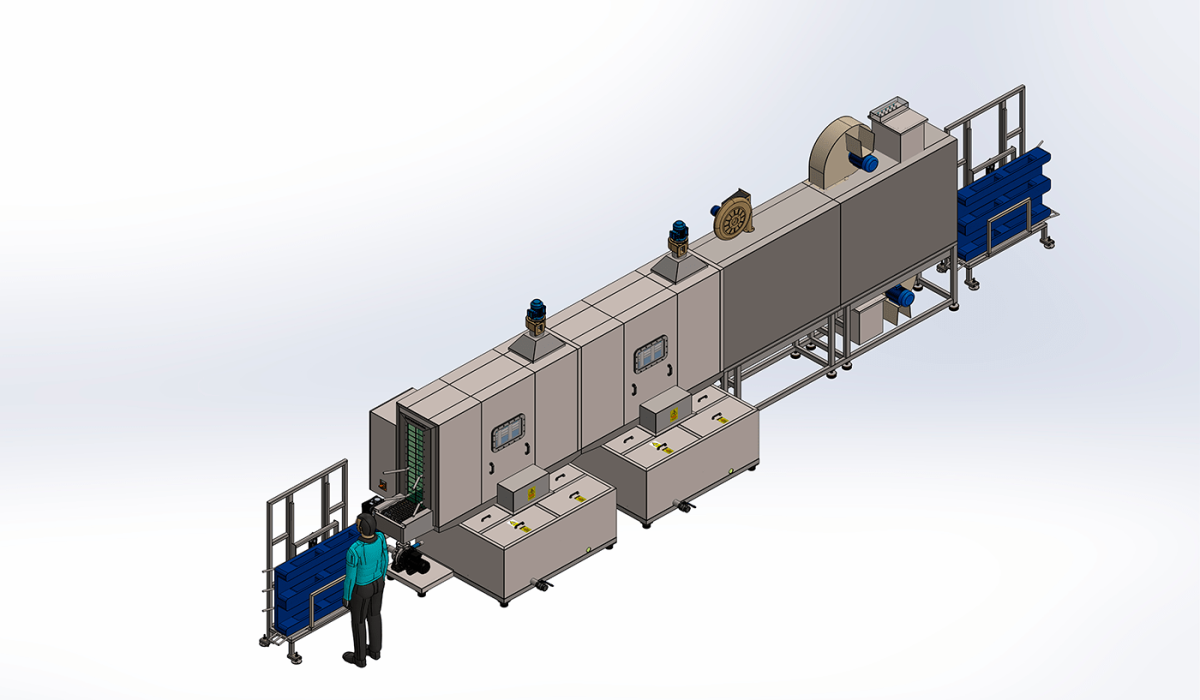 Industrielle Tunnelpalettenwaschanlage